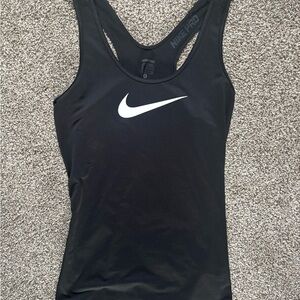 Nike Women's Black Tank Top with White Logo